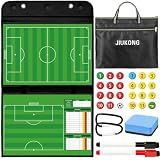 Magnetic Soccer Coaching Board with Carry Bag, Dual-Sided Tactical Dry Erase Board for Coaches - Complete Kit with 24 Magnets, Markers & Fence Clips - Portable Football Strategy Board