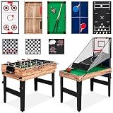 Best Choice Products 13-in-1 Combo Game Table Set w/Ping Pong, Foosball, Basketball, Air Hockey, Sling Puck, Archery, Shuffleboard - Natural