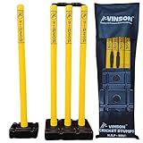 Vinson Senior Cricket Stumps Set - 30 Inches | Durable, Full Size and Sturdy Cricket Wicket Set with Extra Bowling Side Wicket | for Indoor and Outdoor Cricket Practice | Suitable for Kids & Adults