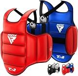 RDX Boxing Chest Guard Reversible, Kickboxing MMA Muay Thai Body Protector, Sparring Training Punching, Adjustable Shield, Martial Arts Upper Belly Rib Pad, Taekwondo Vest (Brown/Black, X-Large)