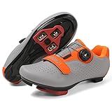 Cycling Shoes, Unisex Delta Cleats Compatible, Indoor Peloton and Outdoor Road Bike Shoes for Men and Women Grey