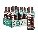 OWYN Only What You Need Dark Chocolate Flavored Protein Shake, 20g Protein, 4g Sugar, 3g Fiber, Dairy Free, Plant Based Protein Drink 12 Count