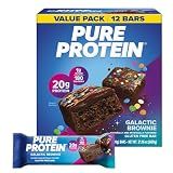 Pure Protein Galactic Brownie Protein Bars - 20g Protein, Gluten Free, 12ct | 3g Sugar, 190 Calories, Low Sugar* High Protein Snack