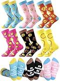 Hercicy 6 Pairs Funny Softball Socks Women Novelty Christmas Softball Gift Athletic Cotton Fun Crew Socks Bulk for Women Girls Team Players Lovers Accessories