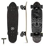 Magneto Cruiser Skateboard - Portable Adult Cruiser Board & Double Kicktail Deck - Kids 6-8 Skateboard with Tiki Style - 27.5 x 7.5 in Deck, 7-Ply Canadian Maple