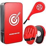Punching Mitts Kick Pack Set, Boxing Pads Curved Focus Punching Mitts Kickboxing Striking Target Pads for Kids Men Women, Martial Arts Training Equipment for Boxing Taekwondo Karate Muay Thai