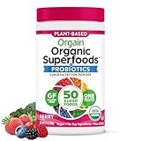Orgain Organic Greens Powder + 50 Superfoods, Berry - 1 Billion Probiotics for Digestive Health, Antioxidants, Vegan, Plant-Based, Gluten-Free, Non-GMO, Green Juice & Smoothie Drink Mix - 0.62lb