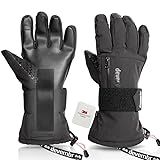 devembr Snowboarding Gloves with Wrist Guards, Ski Gloves Touchscreen, Black, S