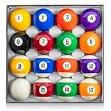 GoSports Regulation Pool Balls for Pool Table – Premium Set of 16 Billiard Balls, Professional Pool Table Balls Set