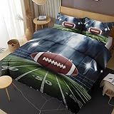 Nesphy Football Twin Comforter Set, Rugby Field Football Bedding Set 2 Piece, All Season Soft Toddlers Children Adults Bedroom Bed Decoration Comforter and 1 Pillow Shams