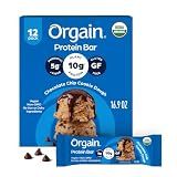 Orgain Organic Vegan 10g Protein Bars, Chocolate Chip Cookie Dough, 12 Pk