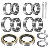 2 Pack Trailer Bearings Kit, High Speed and Rotary Quiet, L68149 L44649 Trailer Axle Bearings Kit, Fits for 1-3/8'' to 1-1/16'' 3500 Lbs Trailer Axle 1.719'' Grease Seal 10-19#84 Spindle