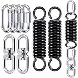 Zonon 8 Pcs Punching Bag Hanger Kit Heavy Bag Spring M8 Double Eye Swivel with Snap Hook Stainless Steel Heavy Bag Hanger for Boxing Bag, Gym Swing, Trapeze, Hammock up to 1000lbs