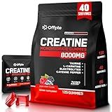 Creatine Monohydrate Gummies for Men & Women,120 Sugar-Free Pre Workout Creatine Gummy Travel Packs(8g Per Packet) with Taurine, L-Carnitine, Cayenne Pepper & Green Tea Extract for Lean Muscle Builder