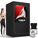 KASUE Upgraded Infrared Sauna Box for Relaxation,Detoxification,Portable Steam Sauna for Home with XL Steamer,Folding Chair,Multiple Layered Full Body Sauna Tent for Spa,Indoor,Outdoor,Gym-Black