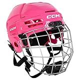 CCM Tacks 70 Hockey Helmet Combo with Cage, Junior/Youth (Junior, Pink)