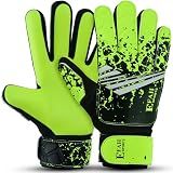 EFAH SPORTS Soccer Goalkeeper Gloves for Kids Boys Children Youth Football Goalie Gloves with Super Grip Protection Palms (Size 5 Suitable for 9 to 12 Years Old, Fluorescent Yellow)