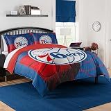 NORTHWEST Philadelphia 76ers Officially Licensed NBA Comforter Set – Full/Queen & Twin/Twin XL – Soft Bedding with Team Logo & Pillow Shams – Basketball Fan Bedroom Set, Full/Queen
