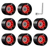 TOBWOLF Quad Roller Skate Wheels, 8 Pack 58 X 39mm 95A Indoor PU Wheels