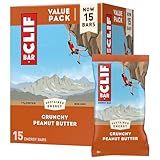 CLIF BAR - Crunchy Peanut Butter - Made with Organic Oats - Energy Bars - Non-GMO - Plant Based Protein Bars (15 Pack)