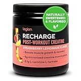 LEGION Recharge Post Workout Drink - Micronized Creatine Monohydrate Natural Post Workout Recovery Drink - Muscle Builder & Recovery Booster Post Workout Supplements (Strawberry Lemonade, 30 Servings)