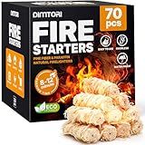 DIMTORI 70 pcs Fire Starter - Natural Fire Starters for Campfires, Fire Pit, Pizza Oven, Fireplace, Smoker, BBQ, Pellet Stove & Wood - Fire Starters for Grill, Charcoal Starter
