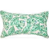 Blue Panda Blow Up Pool Pillow - 17 x 10 in - Tropical Leaves Pattern - Inflatable Pillow for Pools