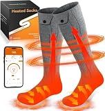 Heated Socks, APP Control Electric Heated Socks for Men Women, 2 * 5000mAh Rechargeable Battery Powered Warm Socks, Washable Thermal Socks Foot Warmer for Winter Hunting Skiing Hiking Camping