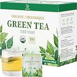 Soeos Organic Green Tea, 100 Tea Bags (Pack of 1), Caffeinated, Low Caffeine, Fresh and Healthy Green Tea, 6.3 Ounce