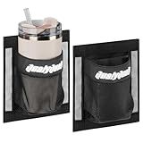 QualyQualy Self-Adhesive Boat Cup Holder Phone Holder, 2-Pack Boat Organizers and Storage Bag with Strong Adhesive, 6.5"x7.5" Boat Caddy, Securely Tools Holds Large Drink Bottles (3.3" In Dia)