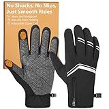 RIGWARL Winter Cycling Gloves for Men and Women, Touchscreen Bike Gloves for Men Women, Windproof Cold-Weather Cycling Glove for Biking Commuting(Black, L)