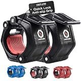 Lock-Jaw OLY 2 Barbell Collars & Clamps, 2"/50mm Olympic Bars, Black | Heavy Duty Bar Clamps, Secure Weight Hold, Strength Training & Home Gym, Gym Accessories, Barbell Clips, Quick Release, 2 pcs
