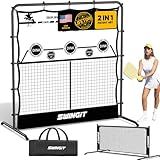 Portable Pickleball Rebounder Net, 3in1 Solo Training Net System for Dinks, Volleys & Drives, USAPA Approved Accuracy Trainer with Carry Bag, Outdoor & Indoor Use Prefer Backyard, Driveway, Garage