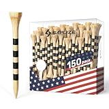 SAPLIZE 150pcs Bamboo Golf Tees, Stable and Reliable Golf Tees, 3 1/4''