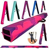MARFULA 8ft/9ft Folding Gymnastics Balance Beam - Extra Firm - Suede - Non Slip Base for for Home/Gym/Club (5, 8 FT)