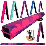 MARFULA 8ft/9ft Folding Gymnastics Balance Beam - Extra Firm - Suede - Non Slip Base for for Home/Gym/Club (5, 8 FT)