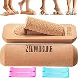 ZENWUKONG Cork Balance Board - Premium Cork Stability Balance Trainer | Foot & Ankle Strengthener to Improve Mobility, Prevent Falls | Home Gym Fitness Equipment | Mobility Trainer for Adults
