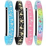 FROG SAC 4 Gymnastics Headbands for Girls, Adjustable No Slip Stretch Elastic Sport Head Band for Kids, Thin Fabric Hair Accessories