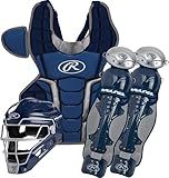 Rawlings | RENEGADE 2.0 Catcher's Set | Baseball | NOCSAE Certified | Youth Ages 12 and Under | Navy/Silver