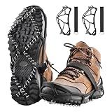 TRIWONDER Ice Traction Cleats for Walking Anti-Slip Snow Grips Crampons for Shoes/Boots Elastic Steel Coils Grip on Snow Ice - with Adjustable Straps (Large)