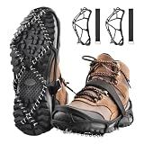 TRIWONDER Ice Traction Cleats for Walking Anti-Slip Snow Grips Crampons for Shoes/Boots Elastic Steel Coils Grip on Snow Ice - with Adjustable Straps (Large)
