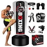 Upgraded Freestanding Punching Bag for Adults Teens, 70" Standing Punching Bag Heavy Boxing Bag Set with 12 OZ Gloves, Air Pump, Kicking Bags for MMA Karate Kickboxing Boxing Home Gym Training