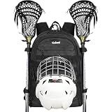 Goloni Lacrosse Bag, Youth & Adult Lacrosse Backpack with Tow Stick Holder and Shoes Compartment,Waterproof Field Hockey Bag for Boys & Girls
