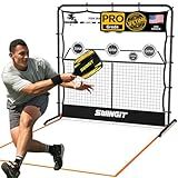 SwingIt Portable Pickleball Rebounder Net with Kitchen Lines System, Solo Training Net System for Dinks, Volleys & Drives, Accuracy Trainer with Carry Bag, for Backyard, Driveway, Garage (Black)