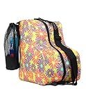 Fydelity Floral Quad Skate Bags for Women; Ideal for Roller or Ice Skating - ClipOn Water Bottle Bag