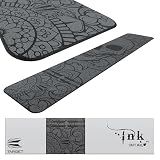 Target Darts Dart Mat - Ink | Dart Oche Mat with Soft Tip and Steel Tip Throw Line Distances | Non Slip Carpet Mats for Floor and Dart Tips Protection | Darts Accessories