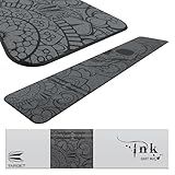Target Darts Dart Mat - Ink | Dart Oche Mat with Soft Tip and Steel Tip Throw Line Distances | Non Slip Carpet Mats for Floor and Dart Tips Protection | Darts Accessories