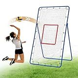 NEWBULIG Volleyball Rebounder Net 7x4 ft, 5-Angle Adjustable Bounce Back Training Equipment, Durable Net for Practicing Volleying, Bumping, Spiking, Easy Setup & Portable Travel Bag for Storage, Blue
