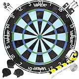 Viper Chroma Tournament Bristle Steel Tip Dartboard Set with Staple-Free Bullseye, Galvanized Metal Triangular Spider Wire for Reduced Bounce Outs; High-Grade Self-Healing Premium Sisal
