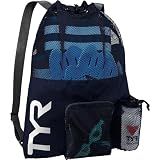 TYR Big Mesh Mummy Backpack - Ventilated Swim & Gym Gear Bag, Navy